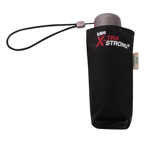 totes® Xtra Strong Mini ECO-BRELLA® Umbrella, Windproof, Black — view 4