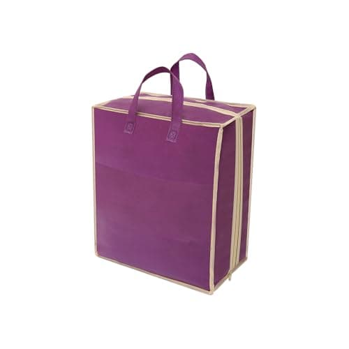Foldable Travel Shoe Storage Bag – Portable Organiser Holds Up to 6 Pairs – Dustproof Zip Case with Handles – Compact Luggage Packing Solution for Home or Holiday – Multiple Colours (Purple)