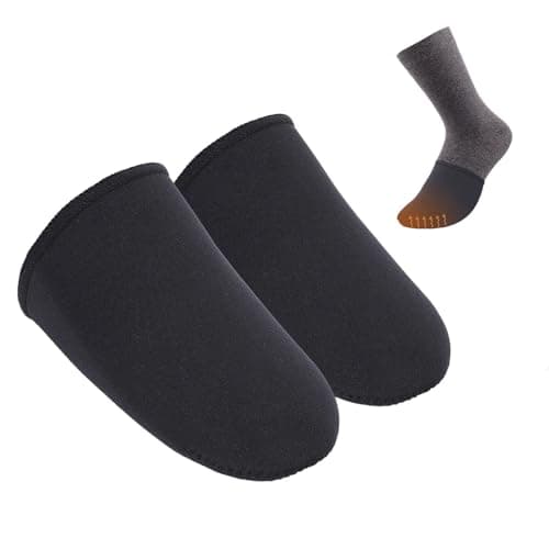 1 Pair of Reusable Neoprene Thermal Insulators – Portable Foot Warmers for Outdoor Activities like Biking, Running, and Hiking – Durable and Comfortable Design in Black