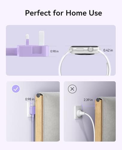 ORICO Travel Extension Lead with USB Slots, 2 Outlets 3 USB Ports (1 USB C), 3250W 13A Socket Extensions, Rollable Extension Cord for Travel/Home/Office, Essentials Cruise Approved Power Strip-Purple — view 6
