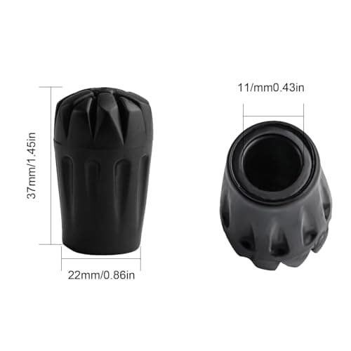 Pack of 4 Nordic Walking Poles Rubber Tips - Durable Replacement Rubber Stoppers for Enhanced Grip on Asphalt,Gravel,and Mountain Terrain - Universal Fit for Hiking,Trekking,and Nordic Walking Poles — view 2