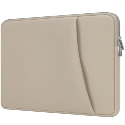 HEDUGO Laptop Sleeve Case with Zipper Accessory Pocket Compatible with 13 to 14 inches MacBook Air/Pro Padded Computer Pouch Cover Shockproof Protective for 13” to 14” Laptop/Chromebook/Tablet, Khaki