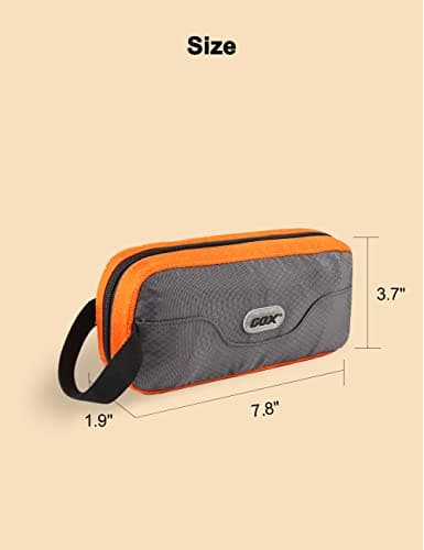 GOX Travel Toiletry Bag Dopp Kit Case for Men Multifunction Packing Organizer Pouch, Grey/Orange, 7.9x4.0x2.2 Inch (Pack of 1), Toiletry Bag for Travel — view 5