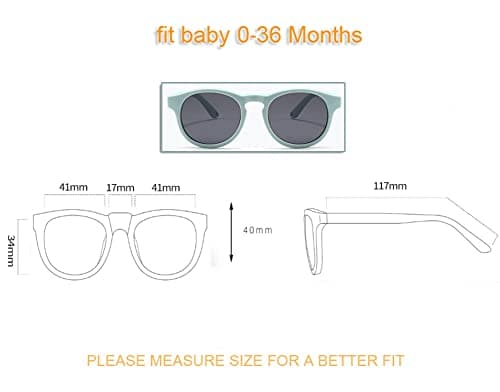 Cysocool Polarized Baby Sunglasses With Strap, 0-36 Months Toddler Anti UV 400 Sun Protection Flexible Frame Shatterproof Glasses Shades Kids Wrap Sunglasses — view 6