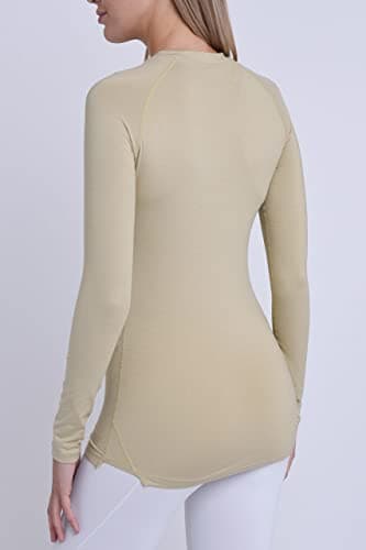 TCA Super Thermal Top Women - Ladies Thermal Vest - Thermals Womens - Ski Base Layer Women - Workout Tops for Cold Weather - Sandstorm, M — view 2