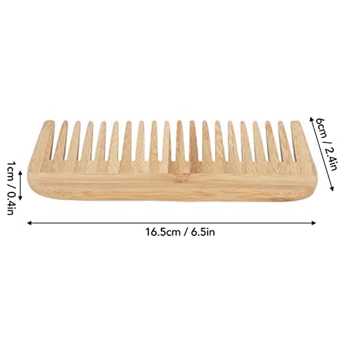 AMONIDA Wide Tooth Bamboo Comb Safety Hair Comb for Women Lightweight and Portable Wide Tooth for Home Travel — view 3