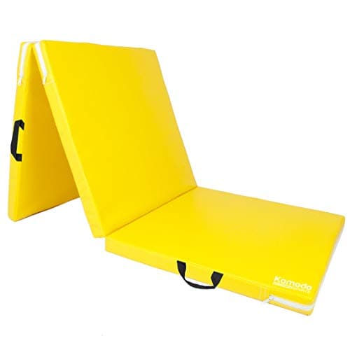 Komodo Tri Folding Yoga Mat 6ft Padded Pilates Floor (Yellow)