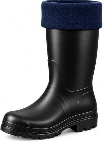 Sock Tec Mens Fleece Wellie Socks Adult Welly Wellington Boot Thermal Liners Warm Outdoor Sock One Size 6-11 (Navy)