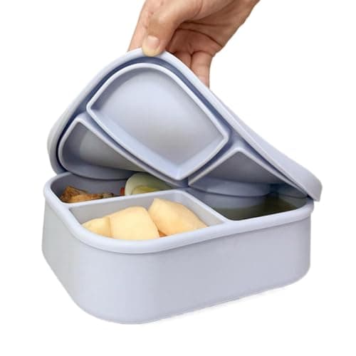 dzqad Silicone Meal Prep Containers 750ml 4-Compartment Leakproof Divider