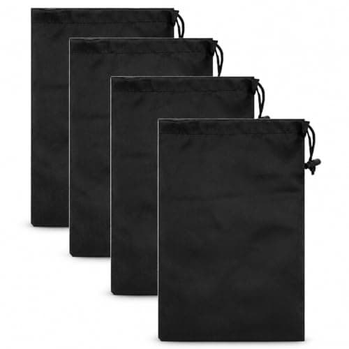 4 Pack Nylon Drawstring Storage Bags 29 x 35 cm, Water-Resistant Foldable Travel Pouches for Outdoor Sports Accessories, Toiletries, Shoes, Clothes and Daily Essentials