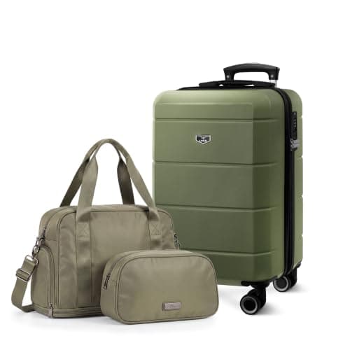 LUGG Jetset 3-Piece Travel Set – 55x35x23 cm Hard Shell Cabin Suitcase, Duffel Bag and Toiletry Bag for Lightweight Airline Hand Luggage and Weekend Travel