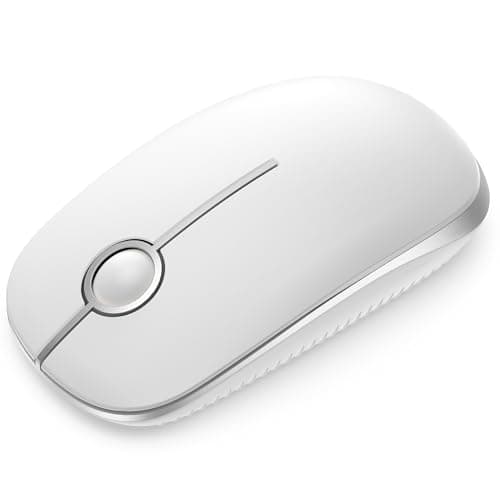 Seenda Wireless Mouse, Silent with 2.4G USB Receiver, White and Silver