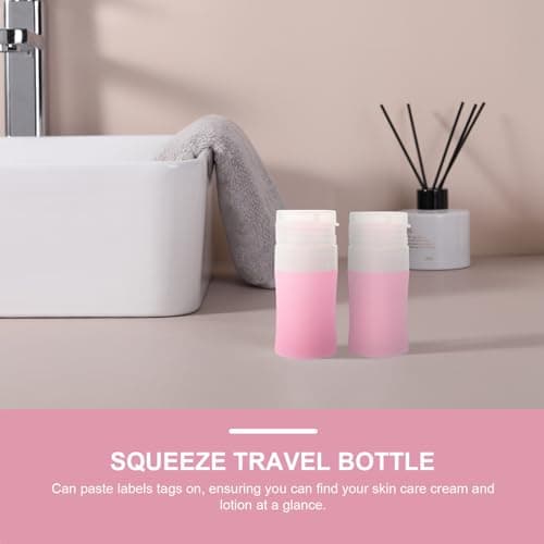 BCOATH Portable Silicone Squeeze Bottle for Lotion and Shampoo, Travel Size Leak-proof Silicone Lotion Dispenser with Label Tags, for Travel and Cosmetic Packing — view 6