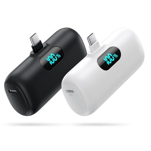 [2-Pack]Power Bank for iPhone 17/16/15, Mini Portable Charger 5000mAh PD USB C Portable Phone Charger,Travel Essential Battery Pack for iPhone 17/17 Air/16/16 pro/15/15 pro Max/Android/Galaxy/Moto/LG