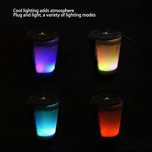 150W Car Power Converter USB Charging Converter Voice Controlled LED Colorful Atmosphere Light Aluminum Alloy Cup Shaped Voltage Converter for Car Travel Commuting — view 2
