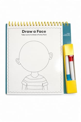 Kids Travel Games Activity Pad Wipe Clean Reusable Book with Pens – are We There Yet Children’s Car Journey Games Noughts Crosses Alphabet Four in a Row Compact Travel Entertainment Toy — view 4