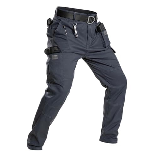 Mens Sweatpants Stretch Multi Pocket Tactical Cargo Trousers Straight Leg Utility Work Pants with Tool Pockets Outdoor Hiking Security Bottoms Multiple Solid Colours Gray