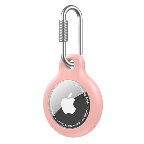 Keyring for AirTag 2nd Gen (2026) & 1st Gen, Shockproof Holder Anti-Scratch Protective Silicone Cover for Apple Air Tags, Men's Women's Keyrings & Keychains for Keys, Luggage, Bags Pink — view 4