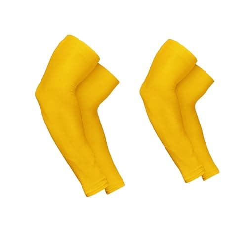 Y·J Back home Arm Sleeves for Men Women Youth, Sun Protection Cooling UPF 50 Compression Arm Sleeve Tattoo Cover Up Sleeves to Cover Arms Yellow