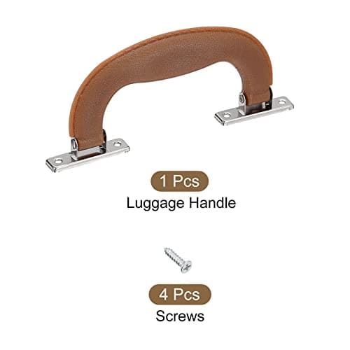 sourcing map Luggage Handles, 151mm/5.94inch Plastic Pull Handle Suitcase Case Replacement Handles with Screws for Case Suitcase Toolbox, Brown — view 3