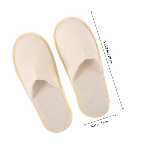 WRITWAA Portable Foldable Travel Slippers Khaki 6 Pairs Cotton Linen — view 4