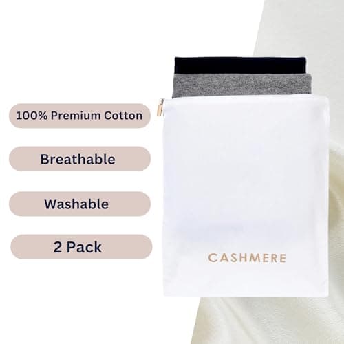 Delicates, Cashmere Wool Sweater Storage Bag Pouch Set with integrated Cedar Wood, Delicates Set of 2 100% Cotton Storage Bags for Delicates, Cashmere and Wool Sweaters — view 4