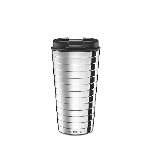 Nespresso Touch Thermal Travel Mug, 345ml, Stainless Steel, Hot & Cold Drinks, Leak-Proof