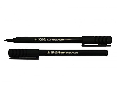 Hainenko Value Medium Permanent Pen for Overhead Projector Sheet - Black (Pack of 10)