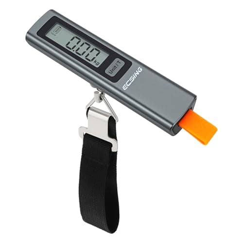 ECSiNG Portable Luggage Scale Battery Free - Digital & Backlit LCD Display, Luggage Weight Scale, 110 lbs/50 kg, For Travel, Airplane, Shipping, Shopping, Outdoor