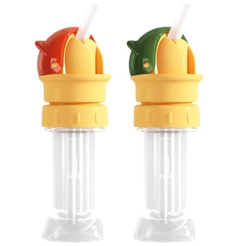 2 Pieces Water Bottle Top Adapter, Beverage Water Bottles Straw Lid, Universal Bottle Spout Adapter, 11.6x5.2cm, For Most Standard Bottles Toppers For Children Boys And Girls.