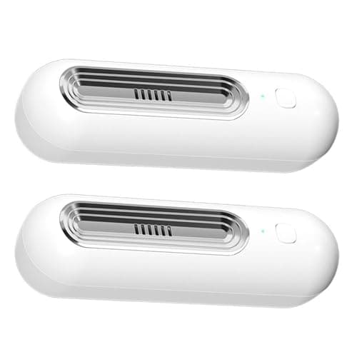 Shoe Odor Elimination with Ozone Technology, Portable Shoe Deodorizer, Fresh & Strong Mode Odor Eliminator for Shoes For Sneaker, Boot, Leather Shoes, Travel, Car, Refrigerator, Cabinet (White,2-Pack)