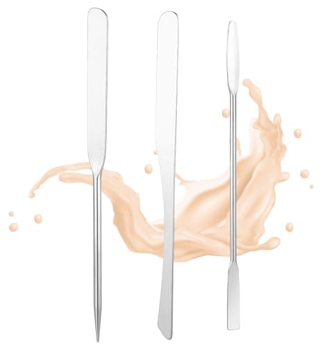 3Pcs Mini Makeup Spatula, Stainless Steel Foundation Spatulas, Spatula Set for Even Application Mini Metal Scraper for Surface Skincare Face Cream Cosmetic
