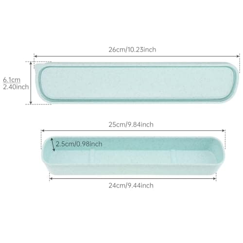 OriGlam 1pcs Portable Flatware Box Travel Tableware Storage Case Box, Utensil Case Flatware Storage for Cutlery Kit, 24 x 6 cm (Green) — view 5