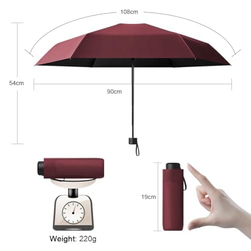 Vicloon Travel Mini Umbrella for Purse,6 Ribs Mini Umbrellas,Coating Layer Fabric Blocking UPF 50 UV Protection 99.9% Compact Folding Purse Umbrella, Travel Sun Umbrellas Lightweight Small Compact — view 2