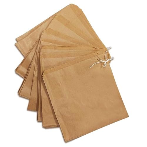 Somwell – 100 x Brown Kraft Paper Bags, 8x8" Eco Friendly Brown Paper Bags For Sweets, Candy, Grocery, Fruit, Gifts, Crafts & Retail Packaging - Recyclable & Biodegradable (100, 8" x 8")