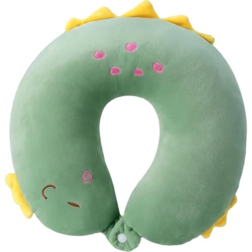 KYEDGC 1Pcs Travel Pillow, Dinosaur Cartoon Neck Support for Travel and Office Use, U-Shape Design for Airplane and Car Journeys, Measuring 30x28 cm for Comfortable Neck Support During Long Trips