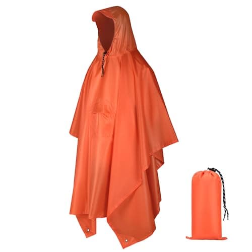 ZONGHUN Rain Poncho Adult Waterproof Raincoat Reusable Emergency Poncho for Men Women with Hood for Hiking, Camping, Outdoor Activities