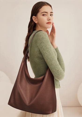 KALIDI Vegan Leather Tote Bag Women Hobo Zipper Shoulder Handbag Slouchy — view 2