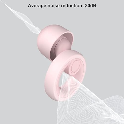 JAYINE Ear Plugs for Sleep, Reusable Soft Silicone Earplugs Hearing Protection, 30dB Noise Cancelling Ear Plugs for Sleeping, Work, Study or Travel - Ear Tips in XS/S/M/L - Pink — view 3