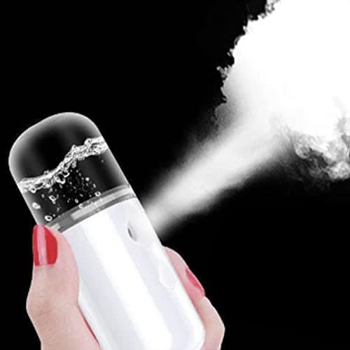 Odorkle Nano Facial Mist Sprayer, ABS USB Rechargeable Portable Face Humidifier, 150mAh Pocket Size Nano Hydration Device with 14 Minute Mist for Dry Skin Travel Office Spa (White) — view 4