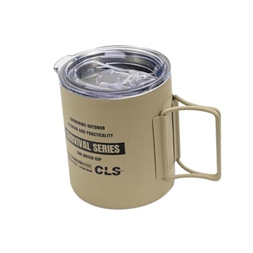 KIOALXZ Double Wall Insulated Coffee Cup Travel Mug with,Khaki,7.9x9cm — view 3