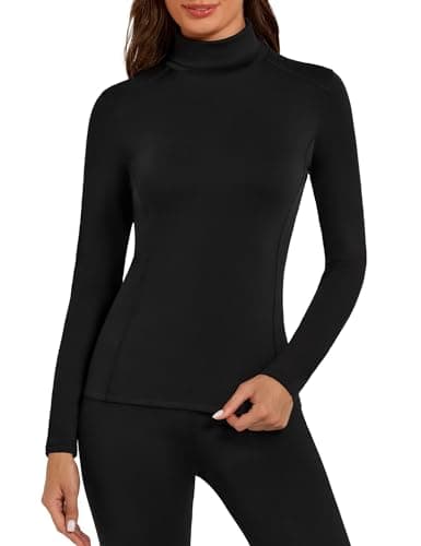 Harlamvar Women Long Sleeve Fleece Lined Thermal Tops Soft Winter Shirt Top