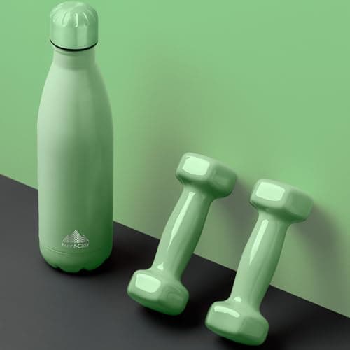 Mont-Clair l'O Stainless Steel Water Bottle, Vacuum Insulated - BPA Free, 12h Hot & 24h Cold Drinks, Metal Water Bottle 500ML Leakproof, Ideal for Adult, Kids, Running - Light Green — view 6
