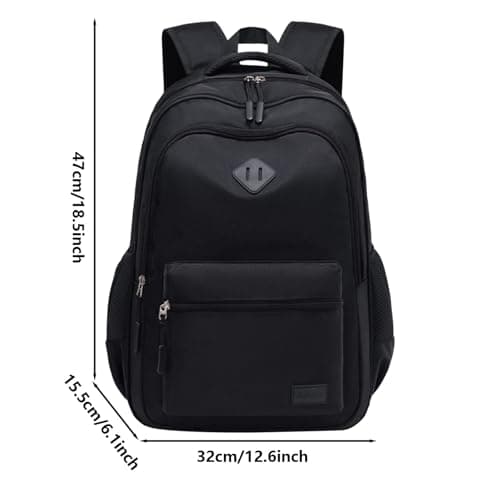 School Bags For Boys Secondary School,Usb Port Black Backpack For School College And Travel: Waterresistant Bookbag With 8 Compartments — view 6