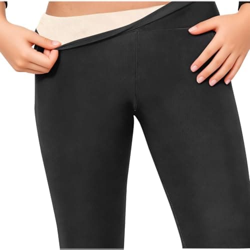 Saxrel Black Girls Fleece Lined Flared Leggings Slim Fitting School Trousers Thermal Yoga Pants Winter Warmth Sports Full Length Leggings Dance Pants Soft Fuzzy Athletic Kids Trousers — view 5