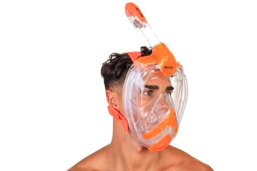SEAC AMICA, Full Face Snorkel Mask for adults and children from 6 years of age, phthalate-free hypoallergenic polymer face mask, orange, L/XL — view 4