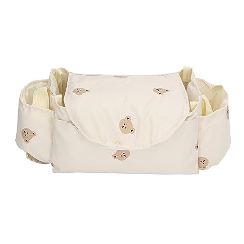 Baby Stroller Bag 15 Compartment Large Capacity Storage Organizer (Beige)
