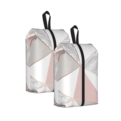 Pink Rose Gold, Travel Shoe Bags 2 Pack, Waterproof Shoe Storage Bags, Shoe Organizer for Travel and Home