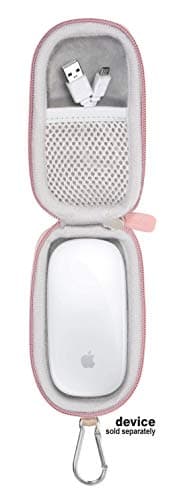 CaseSack Case for Apple Magic Mouse 1 and Magic Mouse 2, Strong Travel Carrying Case, Mesh Accessories Pocket, Detachable Wrist Strap (Rose Gold) — view 3