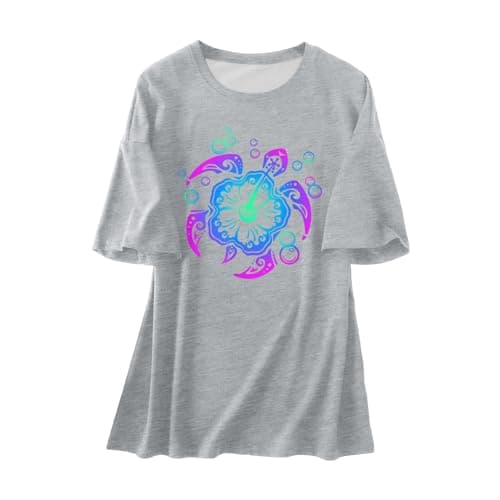 2026 New Womens T Shirt Travel Weekend Layer Crew Neck Short Sleeve Lightweight Polyester Soft Handle Turtle Tank Beach for Beach Holiday City Break Everyday Styling Light Gray L — view 3